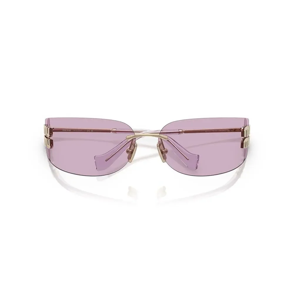 MIU MIU MU A51S ZVN90O Pale Gold Pink Women Wrap Sunglasses AUTHENTIC